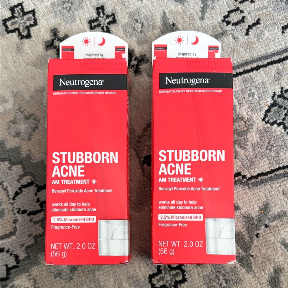 2 Neutrogena Stubborn Acne AM Treatment - Bold Red